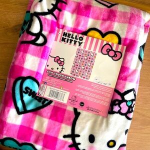 Hello Kitty valentines Pink and White Checkered throw